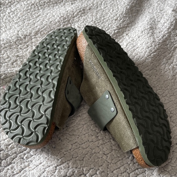 Green Suede Slide Sandals Birkenstock - Picture 3 of 3